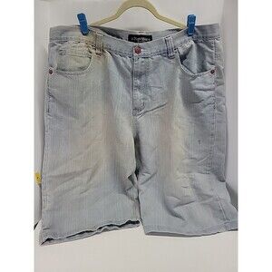 Vtg Raw Blue Denim Distressed Jean Shorts 42 Baggy Hip Hop Skate Wide Shorts